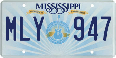 MS license plate MLY947