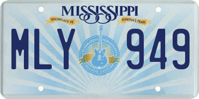 MS license plate MLY949