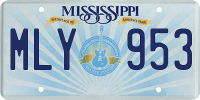 MS license plate MLY953