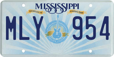 MS license plate MLY954