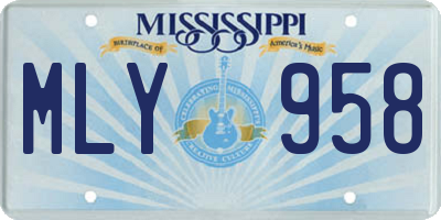 MS license plate MLY958