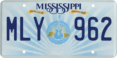 MS license plate MLY962