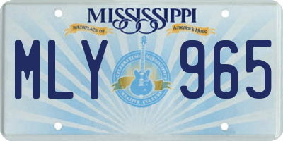 MS license plate MLY965