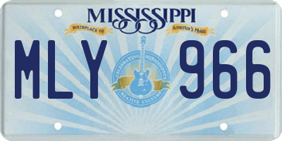 MS license plate MLY966