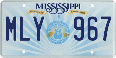 MS license plate MLY967