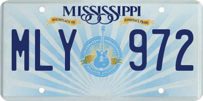 MS license plate MLY972