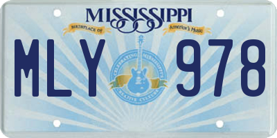 MS license plate MLY978