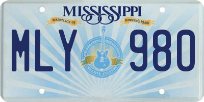 MS license plate MLY980