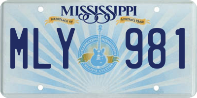 MS license plate MLY981