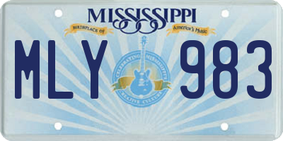 MS license plate MLY983