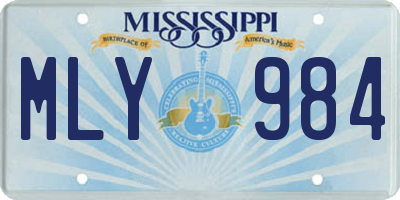 MS license plate MLY984