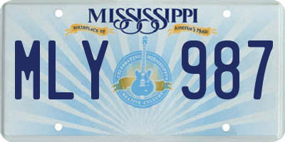 MS license plate MLY987