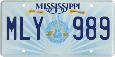 MS license plate MLY989