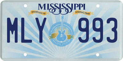 MS license plate MLY993