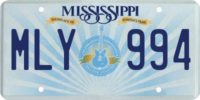 MS license plate MLY994