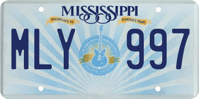 MS license plate MLY997
