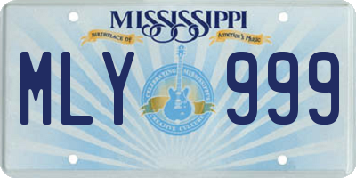 MS license plate MLY999