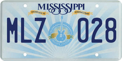 MS license plate MLZ028