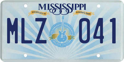 MS license plate MLZ041