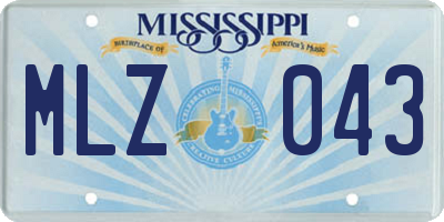 MS license plate MLZ043