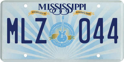MS license plate MLZ044