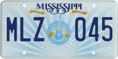 MS license plate MLZ045