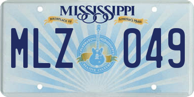 MS license plate MLZ049