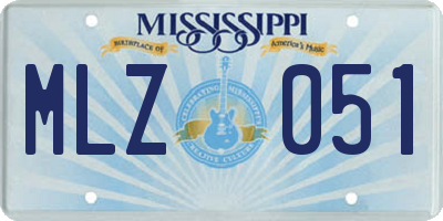 MS license plate MLZ051