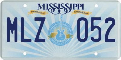 MS license plate MLZ052