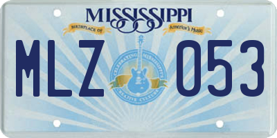 MS license plate MLZ053