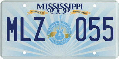 MS license plate MLZ055
