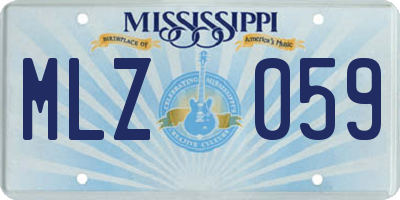 MS license plate MLZ059