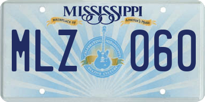 MS license plate MLZ060