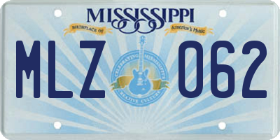 MS license plate MLZ062