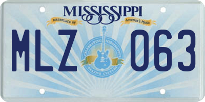 MS license plate MLZ063