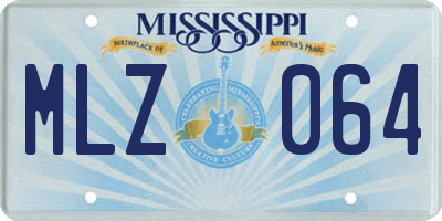 MS license plate MLZ064