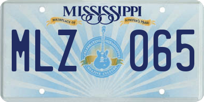 MS license plate MLZ065