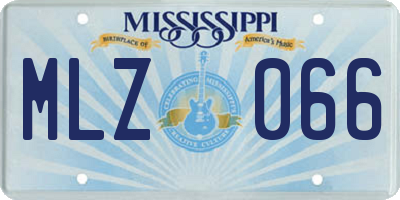 MS license plate MLZ066
