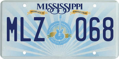 MS license plate MLZ068