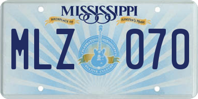 MS license plate MLZ070