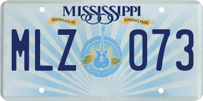 MS license plate MLZ073