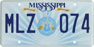 MS license plate MLZ074