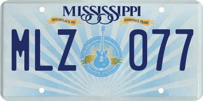MS license plate MLZ077