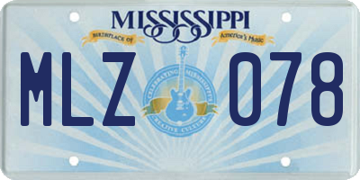 MS license plate MLZ078