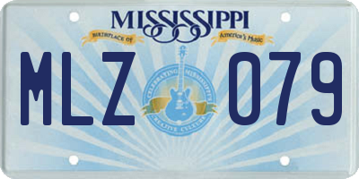 MS license plate MLZ079