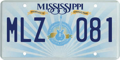 MS license plate MLZ081