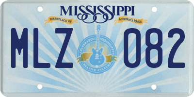 MS license plate MLZ082