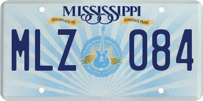 MS license plate MLZ084