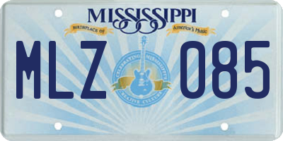 MS license plate MLZ085