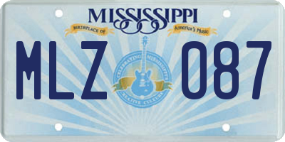 MS license plate MLZ087